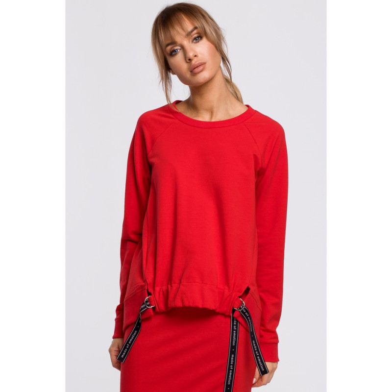 M492 Sweatshirt with buckles and stripes - red