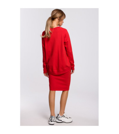 M492 Sweatshirt with buckles and stripes - red