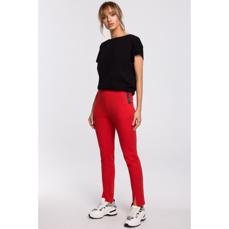 M493 Trousers with rips - red