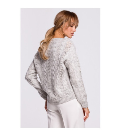 M510 Openwork sweater with v-neck - gray