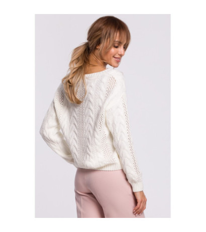 M510 Openwork sweater with v-neck - ecru