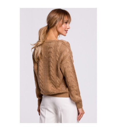 M510 Openwork sweater with v-neck - beige