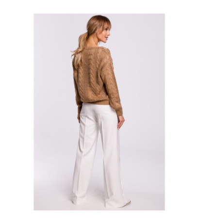 M510 Openwork sweater with v-neck - beige