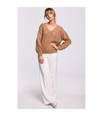 M510 Openwork sweater with v-neck - beige