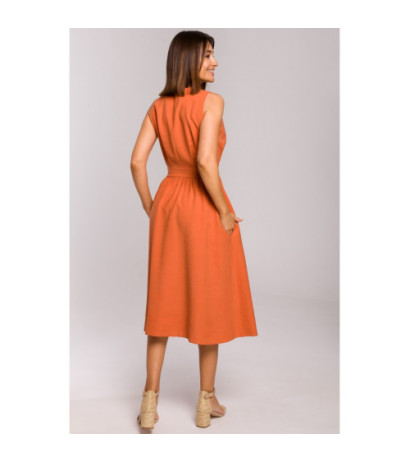 S224 Sleeveless dress with flared bottom - orange