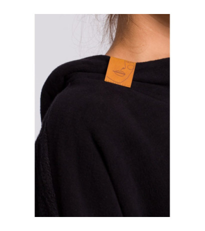 B176 Asymmetrical hooded sweatshirt - black