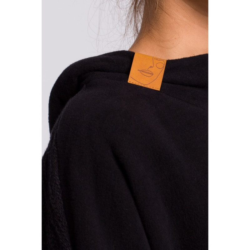 B176 Asymmetrical hooded sweatshirt - black