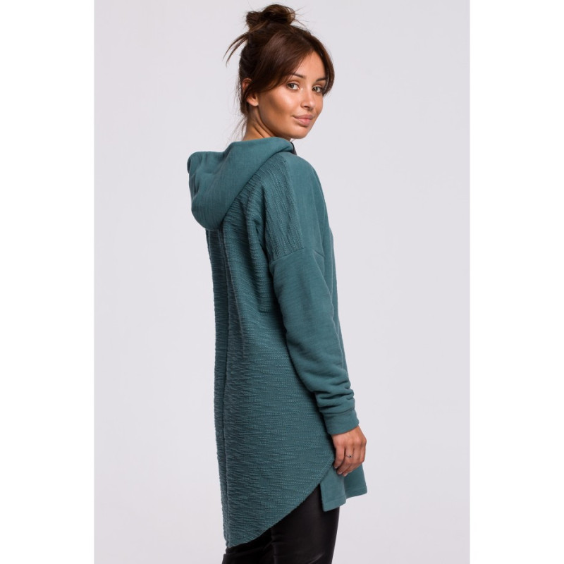 B176 Asymmetrical hoodie - turquoise