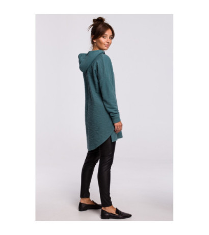 B176 Asymmetrical hoodie - turquoise