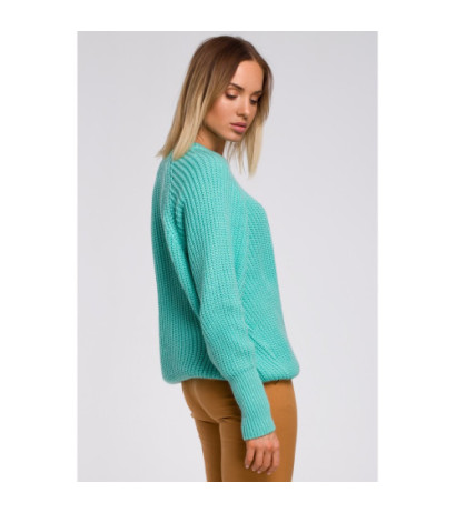 M537 Stripe neck sweater - celadon