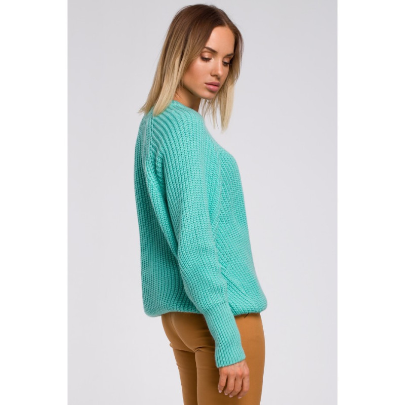 M537 Stripe neck sweater - celadon