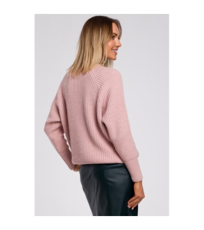 M537 Neck ribbed sweater - pink