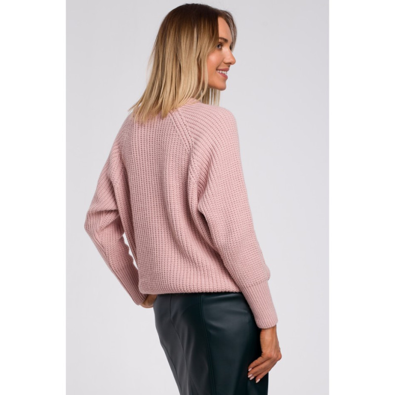 M537 Neck ribbed sweater - pink