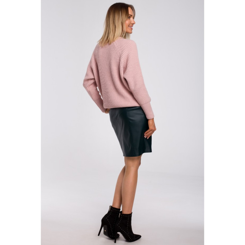 M537 Neck ribbed sweater - pink