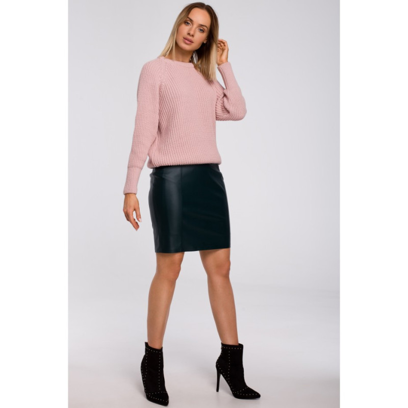 M537 Neck ribbed sweater - pink