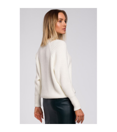 M537 Ribbed neck sweater - ecru