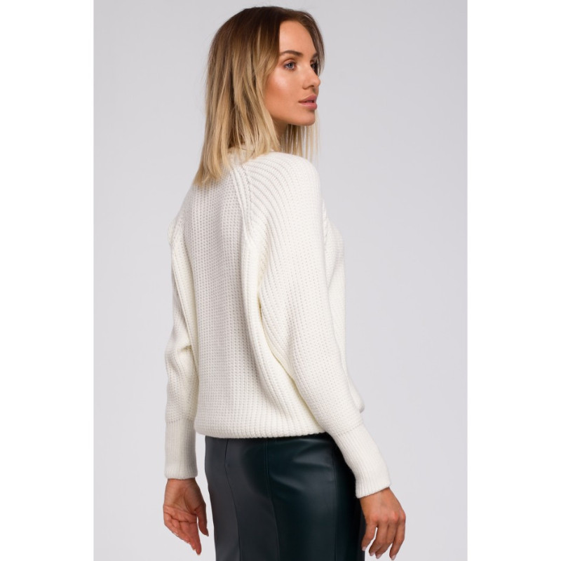 M537 Ribbed neck sweater - ecru