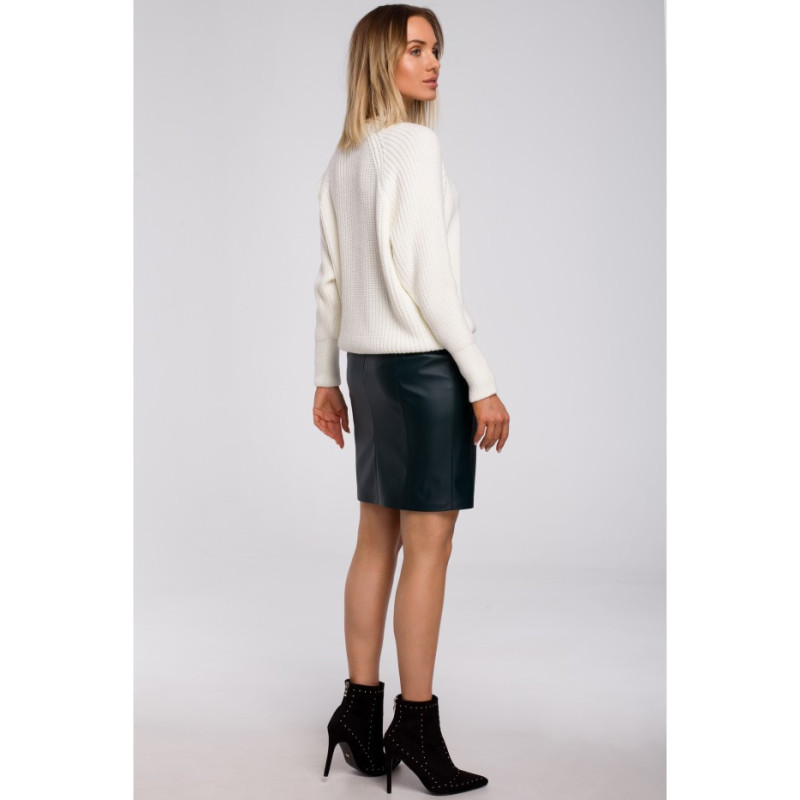 M537 Ribbed neck sweater - ecru