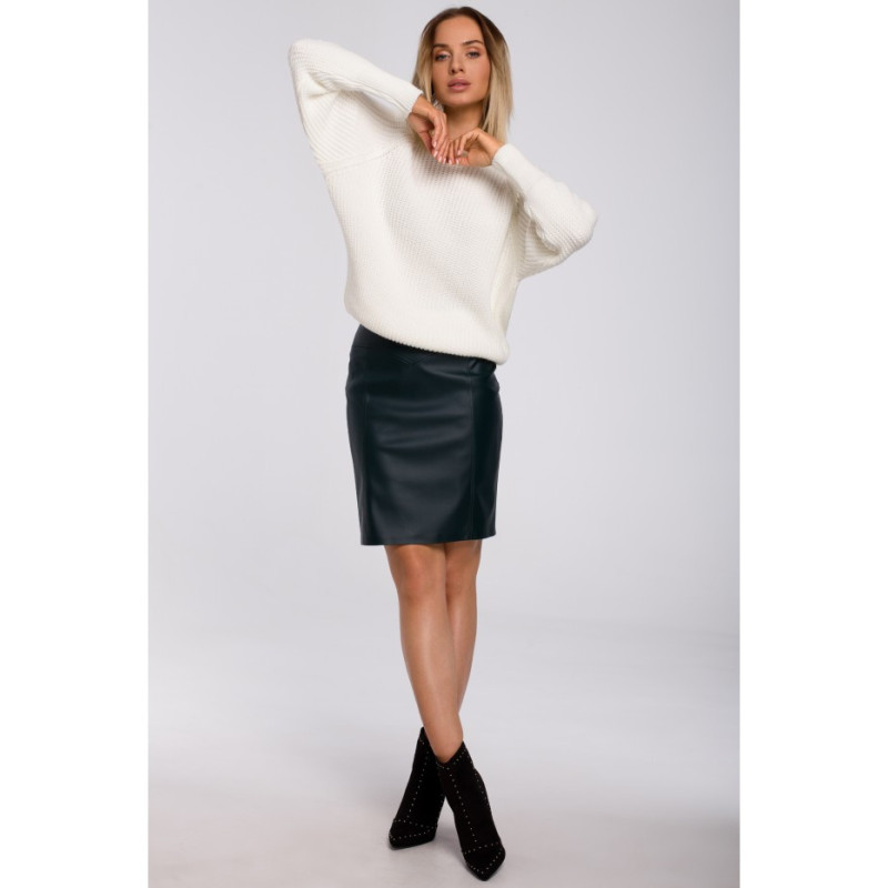 M537 Ribbed neck sweater - ecru