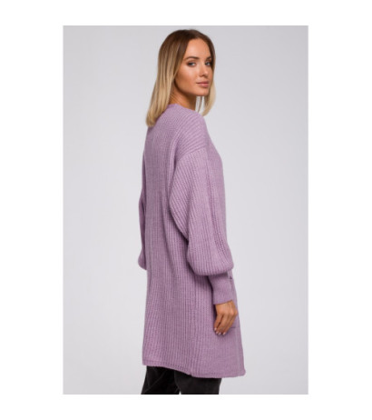 M538 Stripe cardigan with patch pockets - lavender