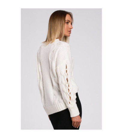 M539 Sweater with holes on sleeves - ecru