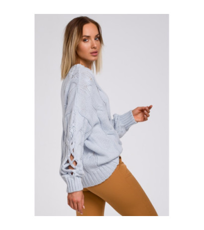 M539 Sweater with holes on sleeves - blue