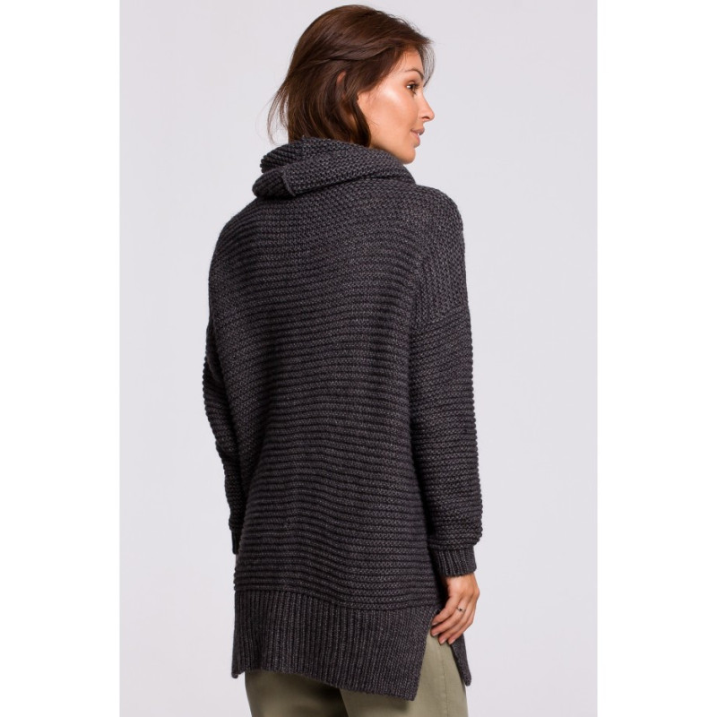 BK047 Oversize sweater with turtleneck - anthracite