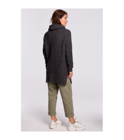 BK047 Oversize sweater with turtleneck - anthracite