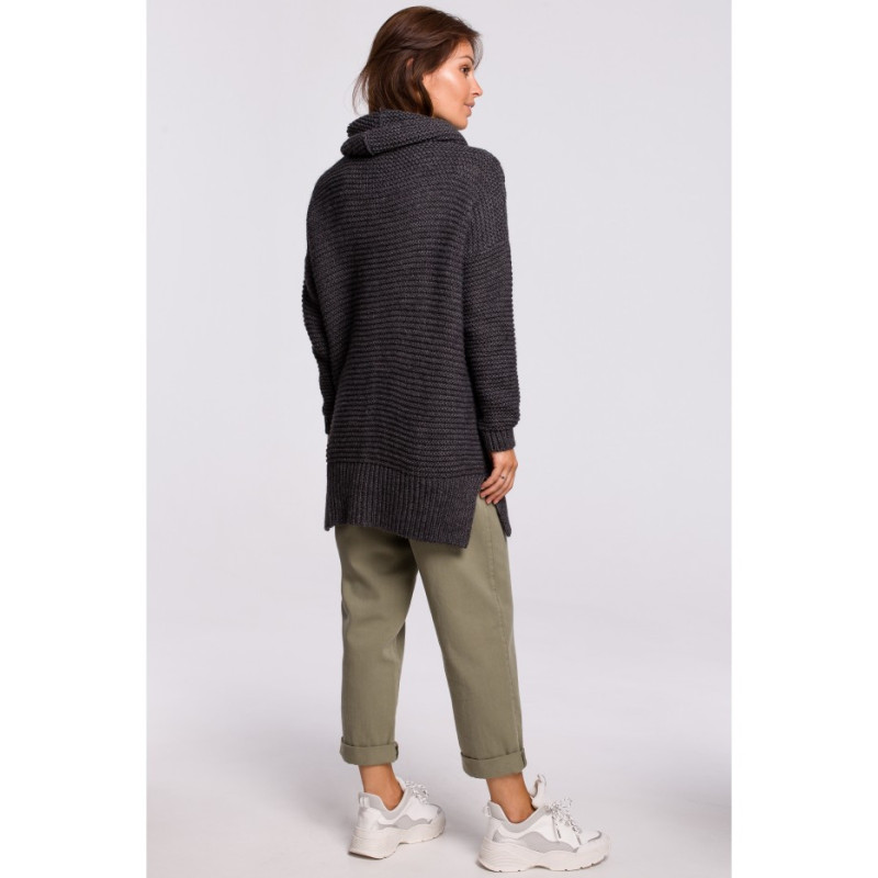 BK047 Oversize sweater with turtleneck - anthracite