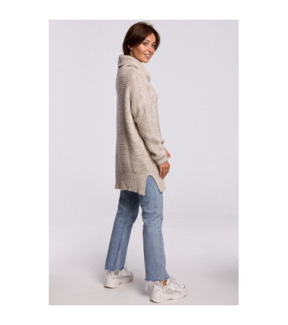 BK047 Oversize sweater with turtleneck - beige