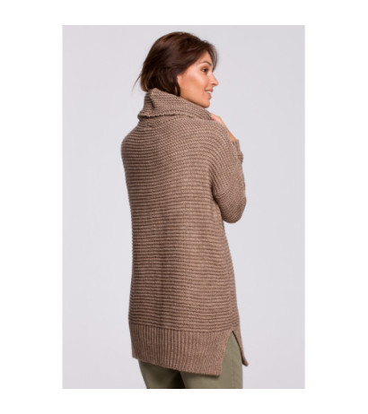 BK047 Oversize sweater with turtleneck - cappuccino