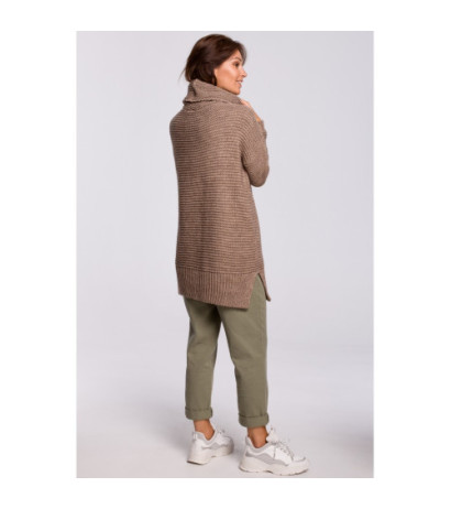 BK047 Oversize sweater with turtleneck - cappuccino