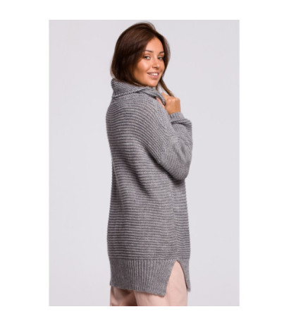 BK047 Oversize sweater with turtleneck - gray