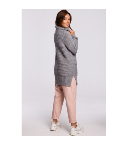 BK047 Oversize sweater with turtleneck - gray