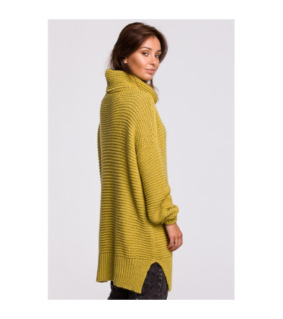 BK047 Oversize sweater with turtleneck - lime green