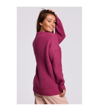 BK052 Long striped sweater - heather