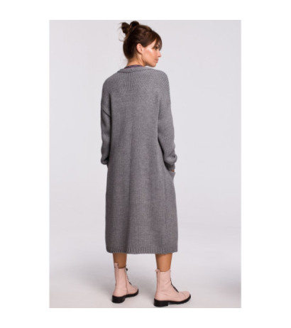 BK053 Long cardigan with pockets - gray