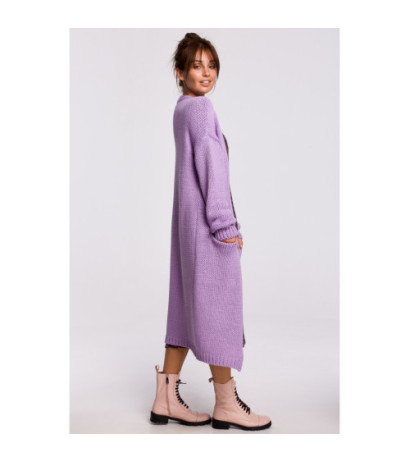 BK053 Long cardigan with pockets - lavender