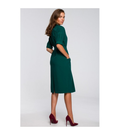 S230 Dress with large pockets - green