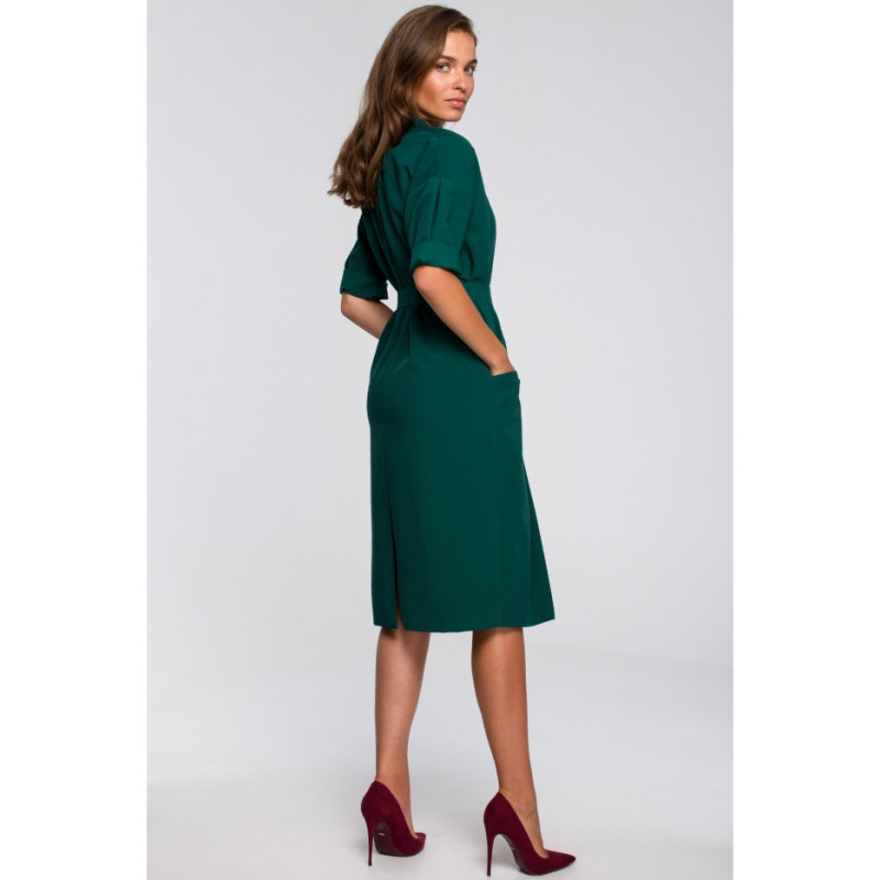 S230 Dress with large pockets - green