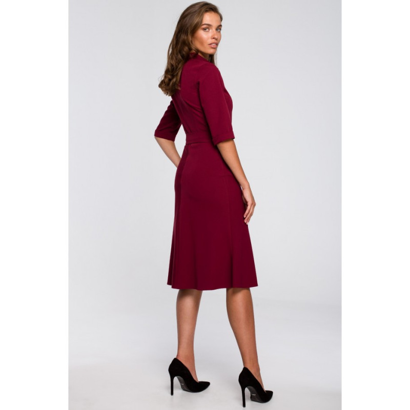 S230 Dress with large pockets - maroon