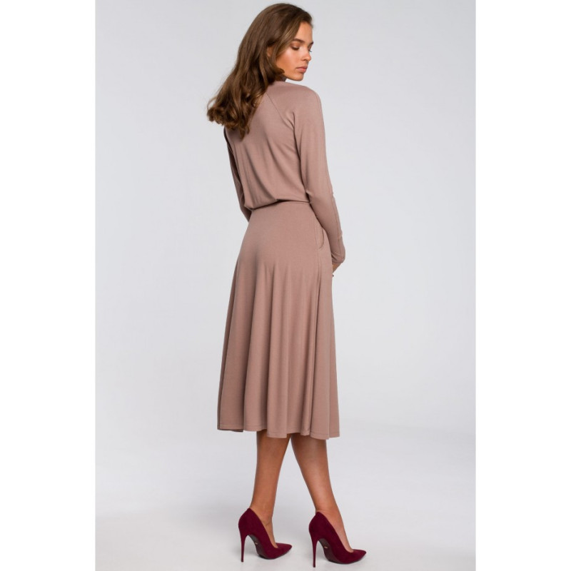 S234 Dress with flared bottom - cappuccino