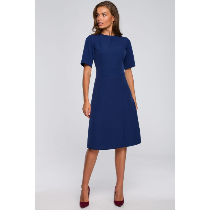 S240 Dress with envelope bottom - navy blue