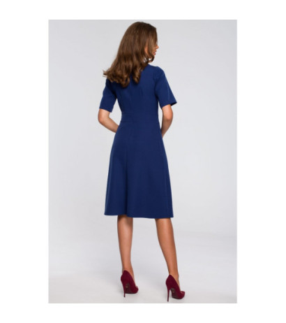 S240 Dress with envelope bottom - navy blue