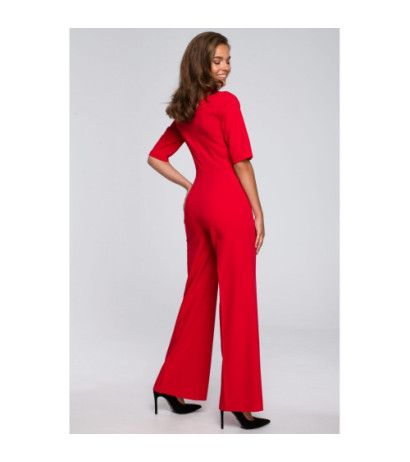 S243 Tiered jumpsuit - red