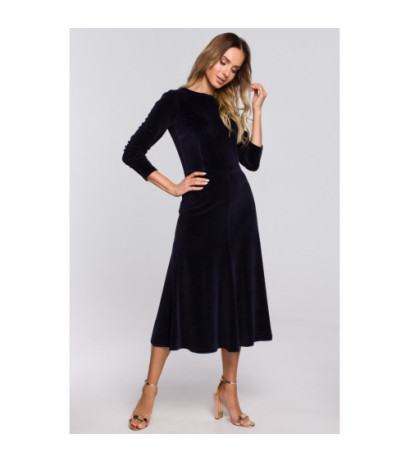 M557 Velour Midi Dress with...