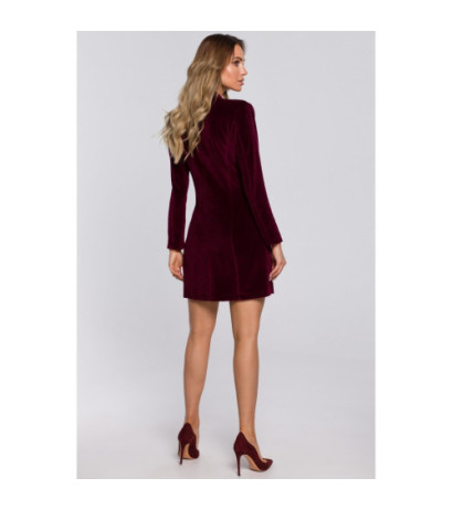 M562 Velour Jacket Dress - maroon