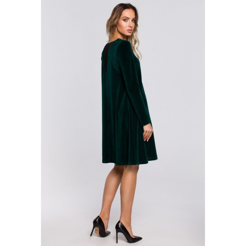 M566 Velour Trapeze Dress - green