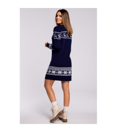 MXS02 Dress with Christmas motif - navy blue