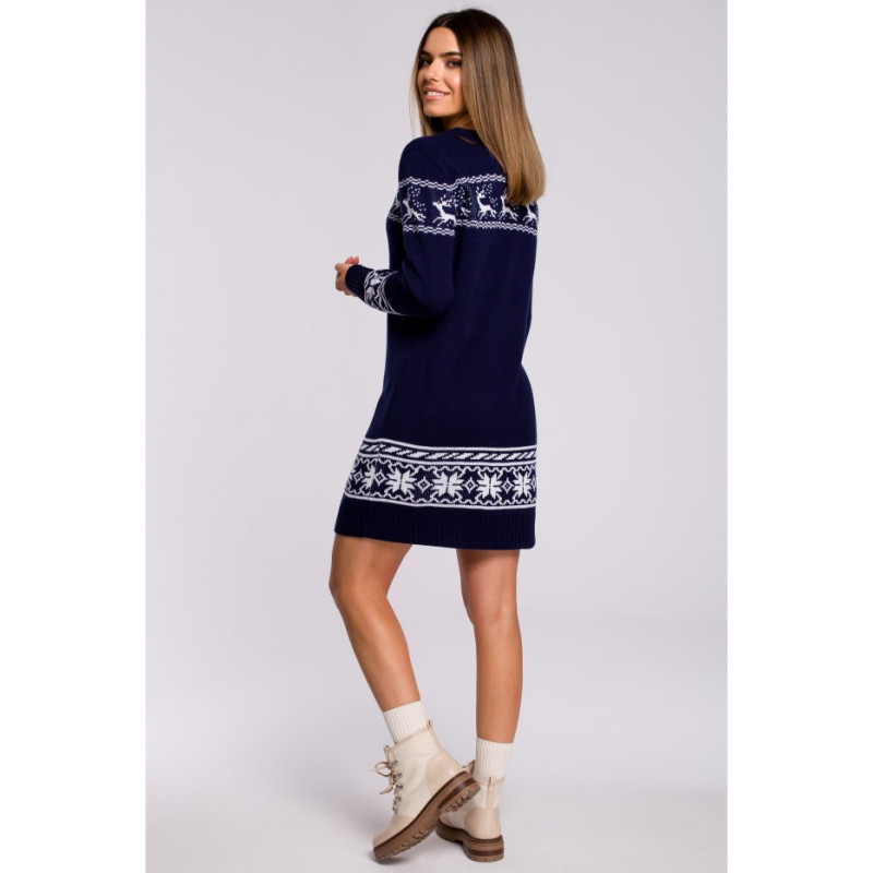 MXS02 Dress with Christmas motif - navy blue